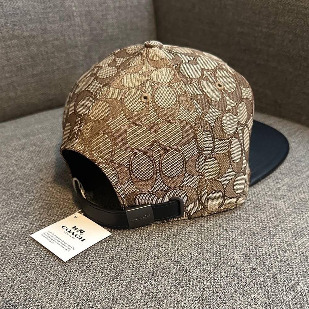 Coach Tan and Black Logo Cap - Picture 2 of 7